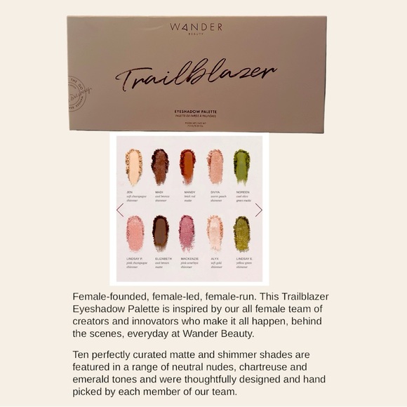 Wander Beauty - Trailblazer Eyeshadow Palette NIB Sparkle Neutrals - Picture 3 of 5